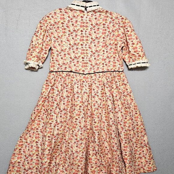 Calico Floral VTG Cottagecore Prairie Dress Farmhouse Country Pilgrimage Reenact - Picture 6 of 6